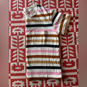 Madewell boxy striped crop T-shirt size small